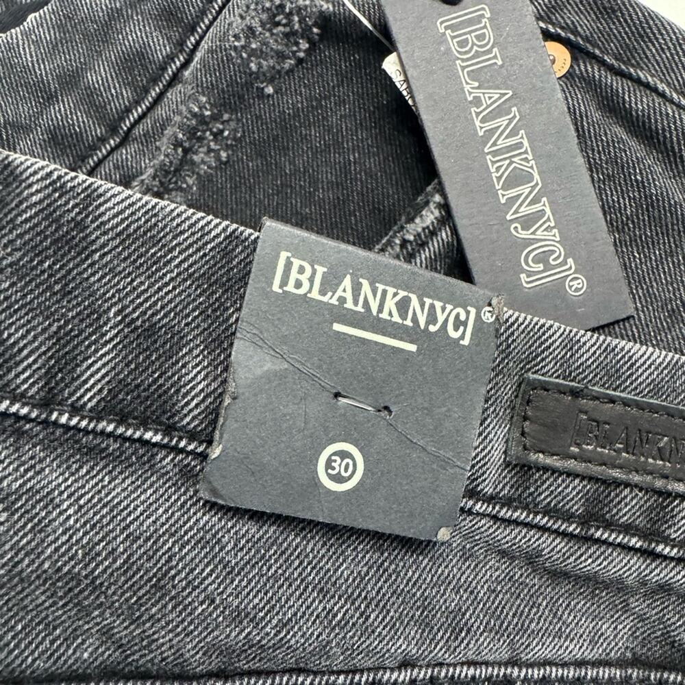 BlankNYC NWT Women Sz 30 Sabotage Frayed Faded Black Wash High-Rise Shorts Denim - Picture 3 of 6